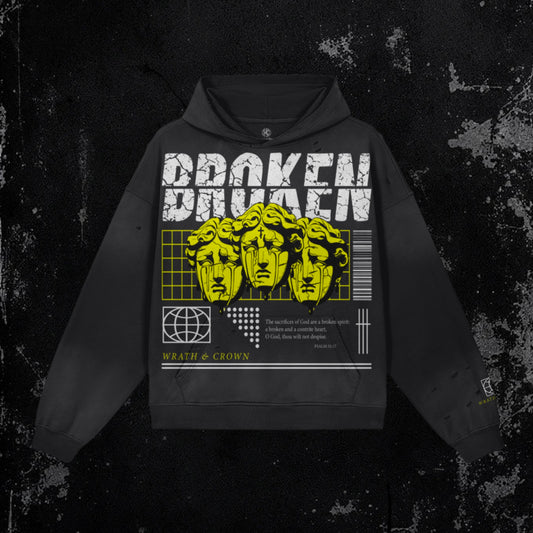 Broken Hoodie | Premium Heavyweight Distressed