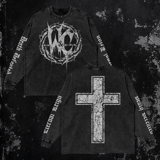 Enthroned Long Sleeve | Premium Faded Raw Hem