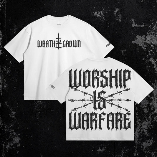 Warfare Tee White | Premium Heavyweight Boxy