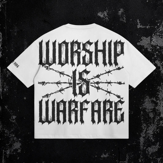 Warfare Tee White | Premium Heavyweight Boxy