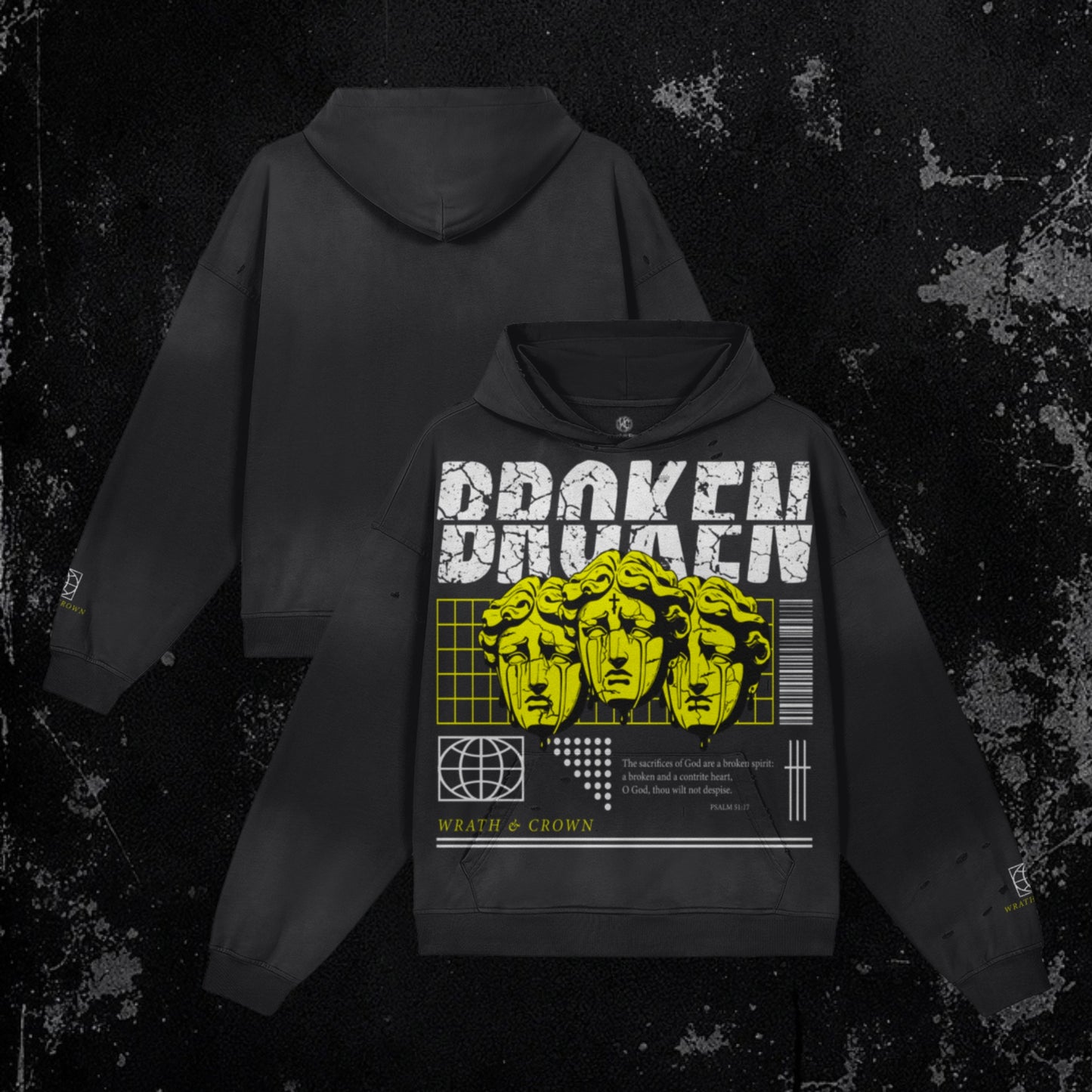 Broken Hoodie | Premium Heavyweight Distressed