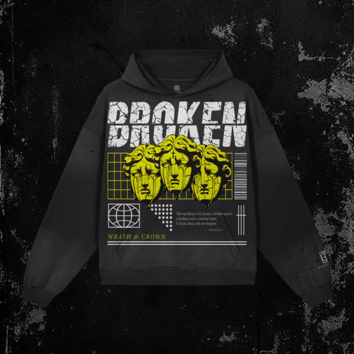 Broken Hoodie | Premium Heavyweight Distressed